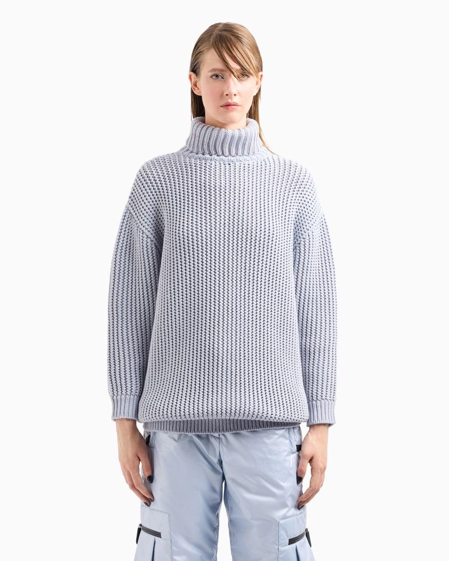 The World Of Armani GIORGIO ARMANI NEVE MAGLIA OVER A COLLO ALTO IN MISTO CASHMERE E LANA VERGINE