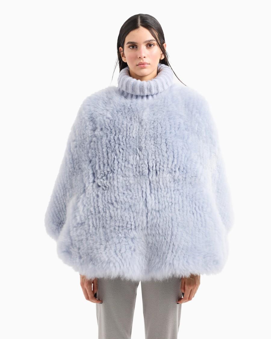 The World Of Armani GIORGIO ARMANI NEVE MANTELLA IN SHEARLING DI ALPACA E CASHMERE