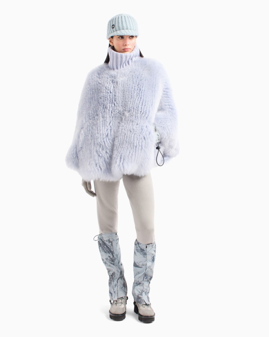 The World Of Armani GIORGIO ARMANI NEVE MANTELLA IN SHEARLING DI ALPACA E CASHMERE