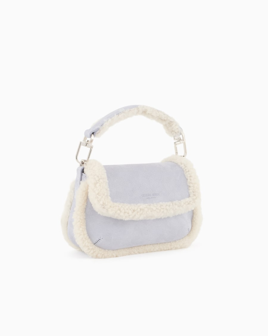 The World Of Armani GIORGIO ARMANI NEVE MINI BORSA A MANO LA PRIMA SOFT IN SUEDE E MONTONE