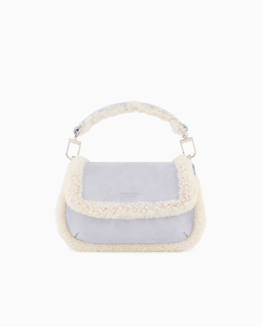 The world of armani GIORGIO ARMANI NEVE MINI BORSA A MANO LA PRIMA SOFT IN SUEDE E MONTONE