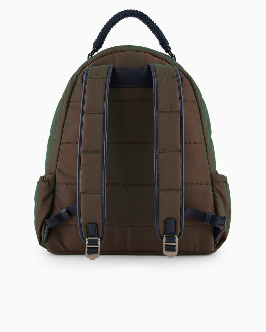 The World Of Armani GIORGIO ARMANI NEVE ZAINO IN NYLON CANGIANTE E PELLE