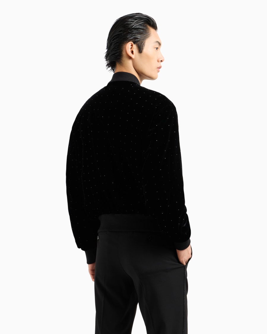 The World Of Armani GIORGIO'S BOMBER IN VELLUTO CON DETTAGLI STRASS