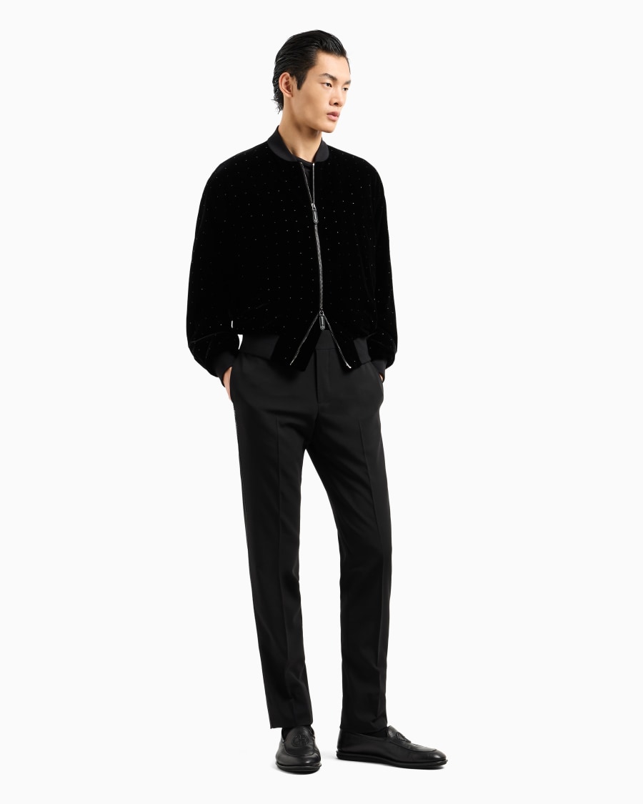 The World Of Armani GIORGIO'S BOMBER IN VELLUTO CON DETTAGLI STRASS