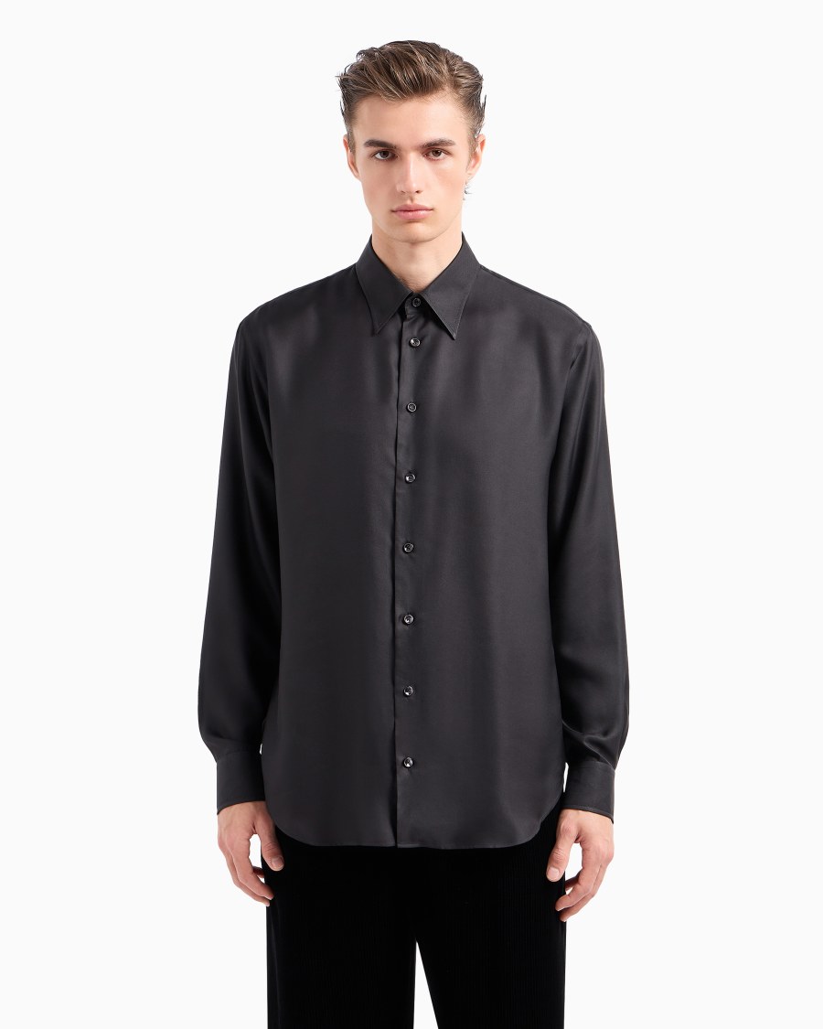 The World Of Armani GIORGIO'S CAMICIA REGULAR FIT IN TWILL DI SETA