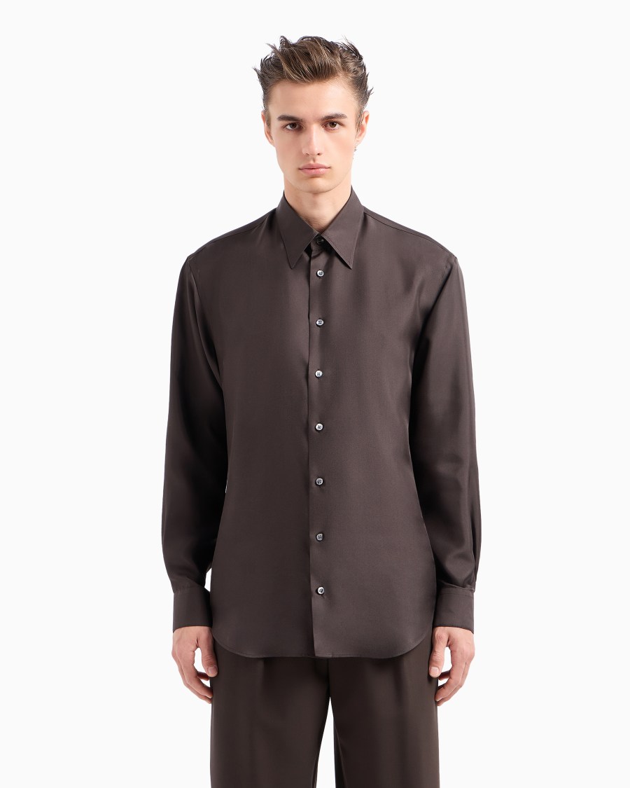 The World Of Armani GIORGIO'S CAMICIA REGULAR FIT IN TWILL DI SETA