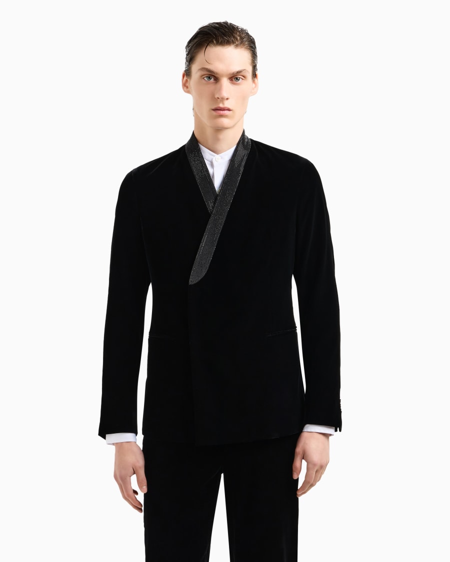 The World Of Armani GIORGIO'S GIACCA DOPPIOPETTO IN VELLUTO STRETCH