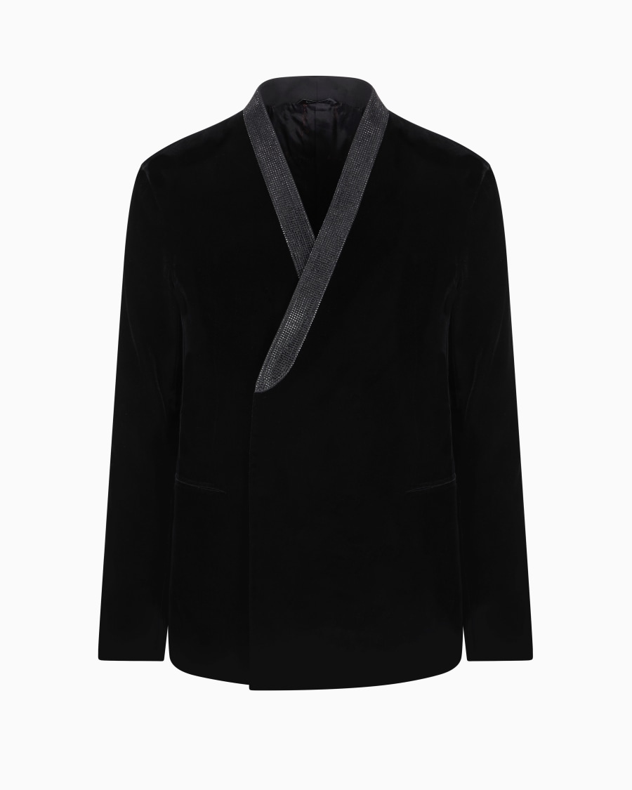 The world of armani GIORGIO'S GIACCA DOPPIOPETTO IN VELLUTO STRETCH