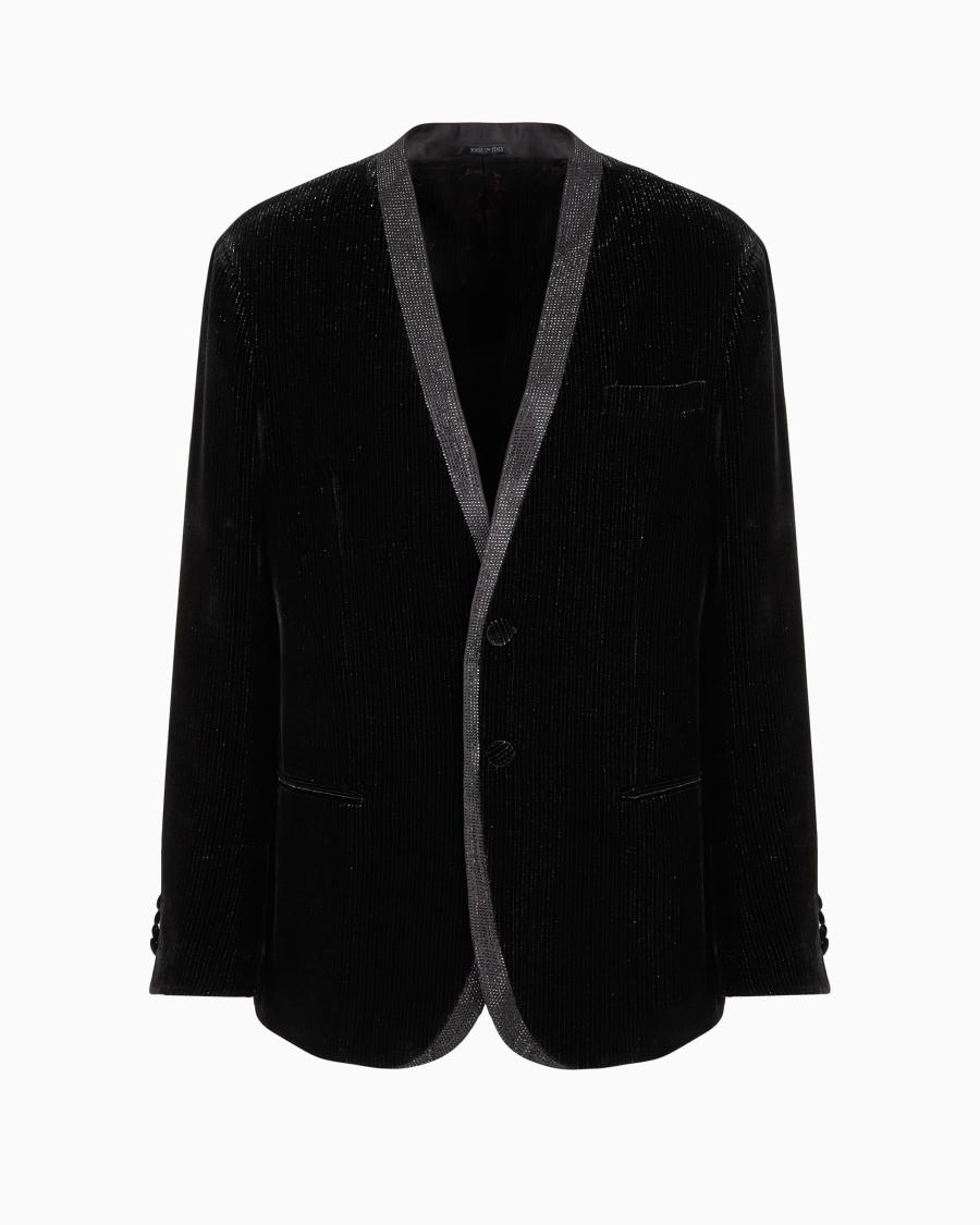 The world of armani GIORGIO'S GIACCA SMOKING MONOPETTO IN VELLUTO GESSATO BRILLANTE