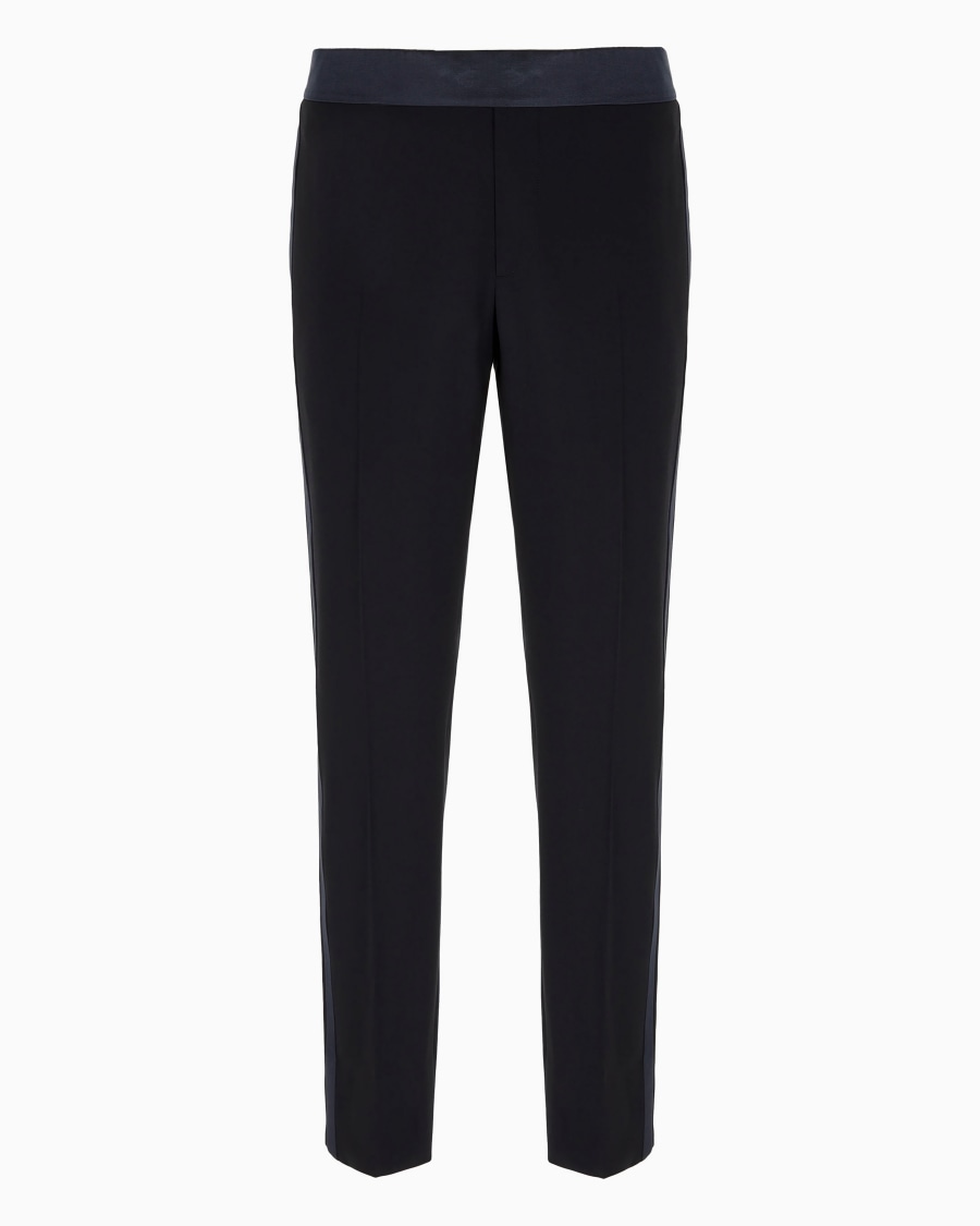 The world of armani GIORGIO'S PANTALONE IN CREPE DI LANA E GROSGRAIN