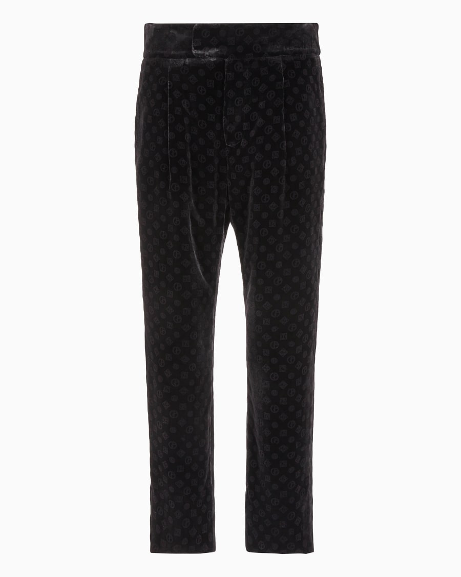 The world of armani GIORGIO'S PANTALONI A UNA PINCE IN VISCOSA E SETA MONOGRAM
