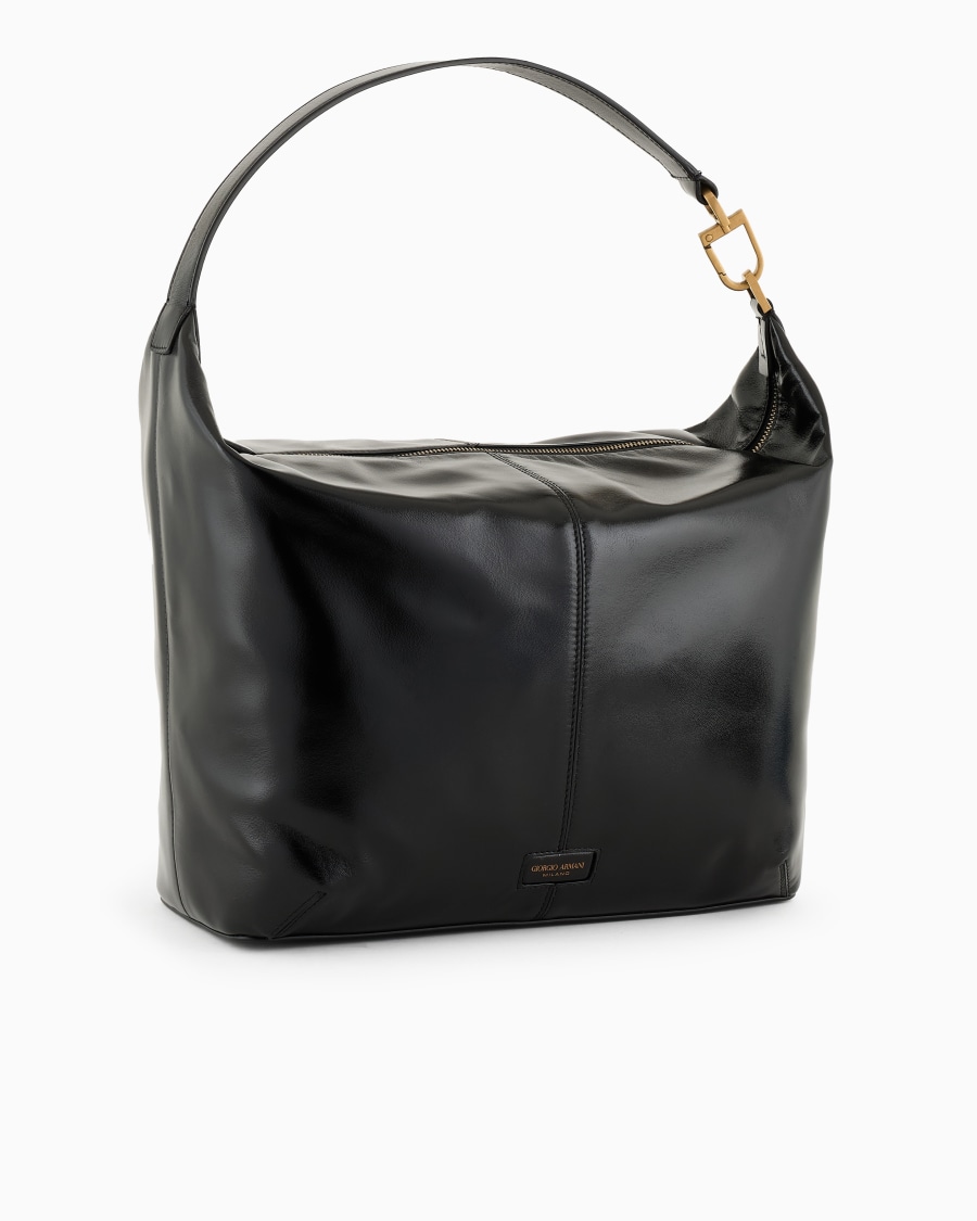 The World Of Armani HOBO BAG GRANDE LA PRIMA SOFT IN NAPPA VERNICIATA