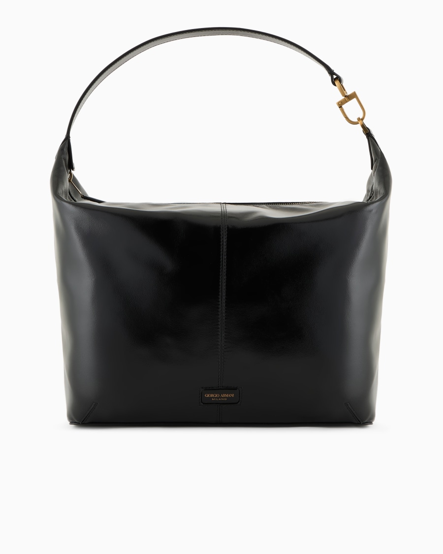 The world of armani HOBO BAG GRANDE LA PRIMA SOFT IN NAPPA VERNICIATA
