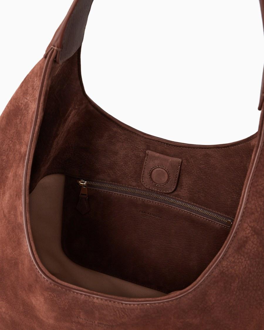 The World Of Armani HOBO BAG LA PRIMA IN PELLE SCAMOSCIATA