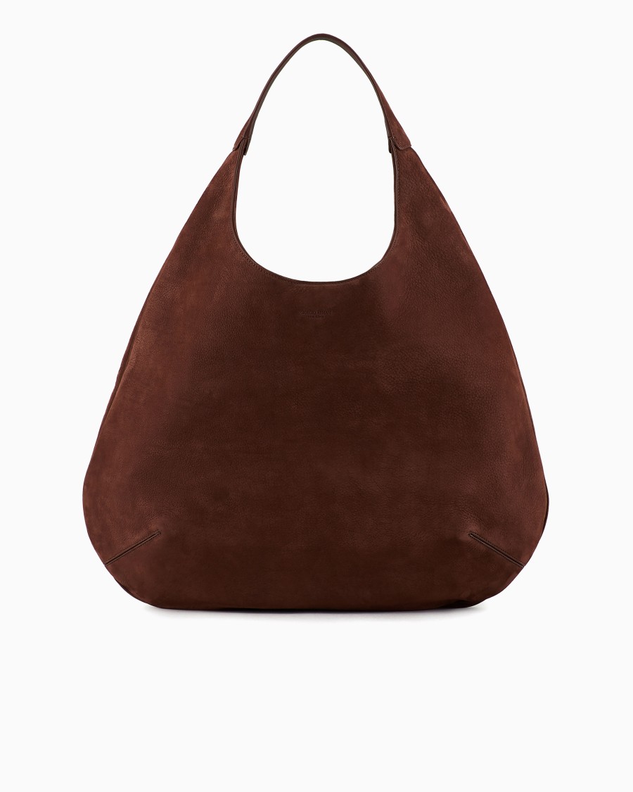 The world of armani HOBO BAG LA PRIMA IN PELLE SCAMOSCIATA