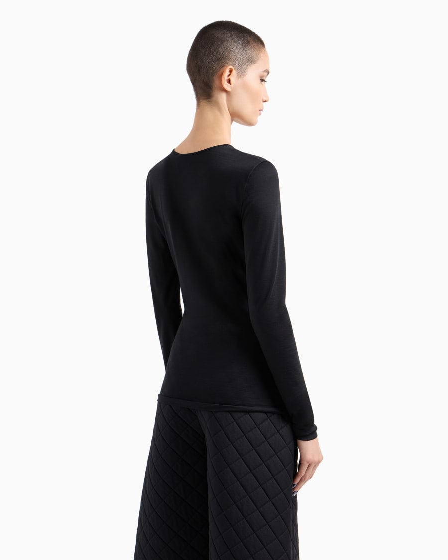 The World Of Armani MAGLIA A MANICHE LUNGHE IN JERSEY DI LANA