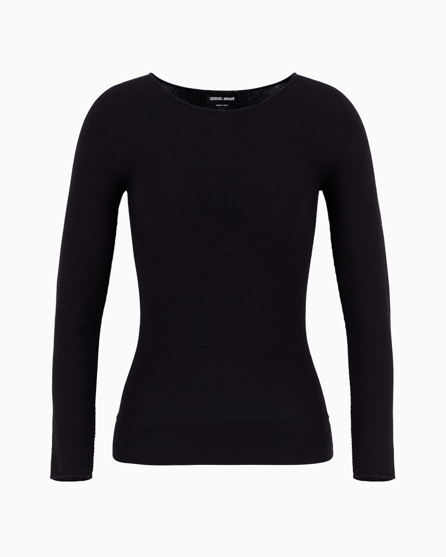 The world of armani MAGLIA A MANICHE LUNGHE IN VISCOSA PUNTO LINKS