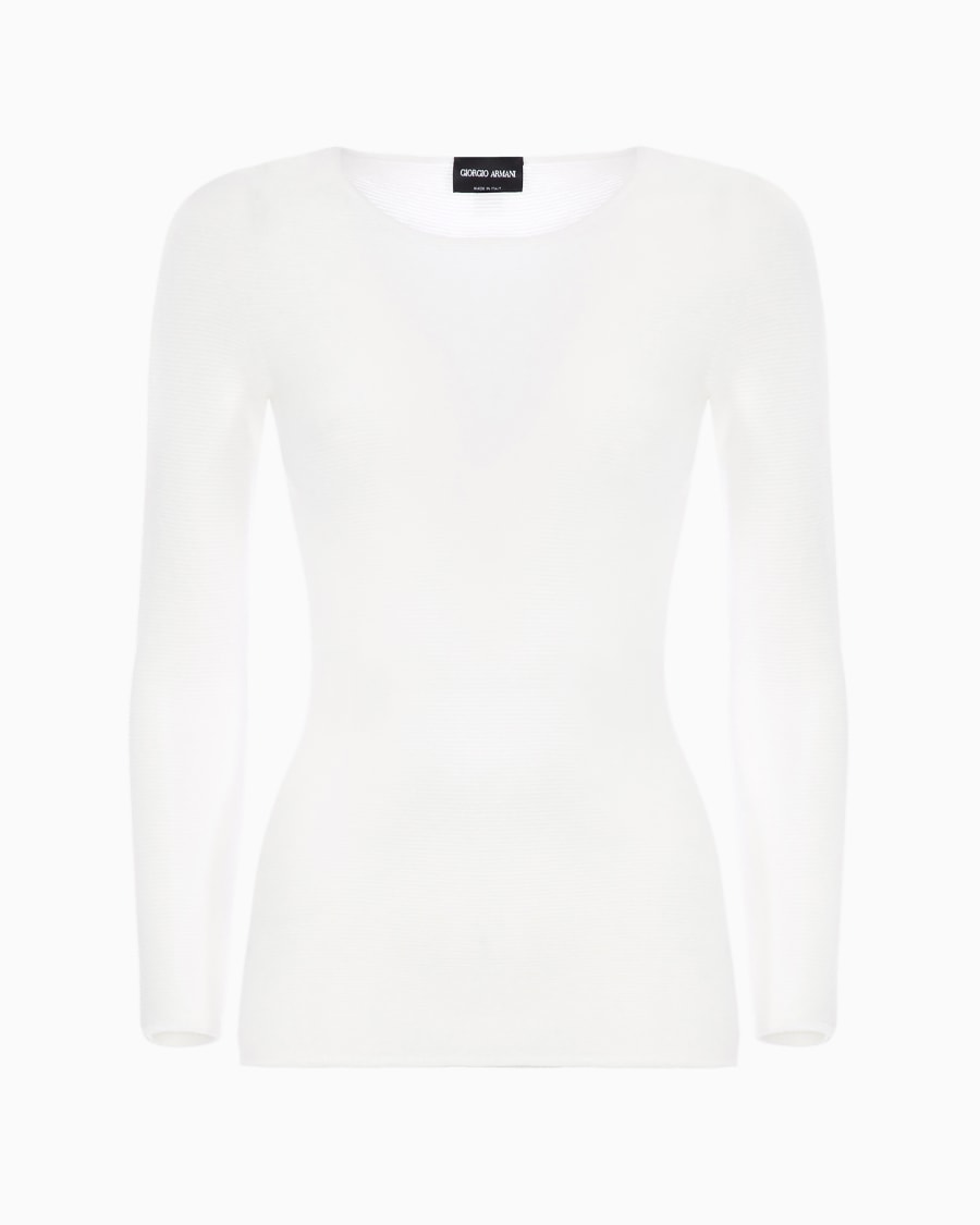 The world of armani MAGLIA A MANICHE LUNGHE IN VISCOSA PUNTO LINKS