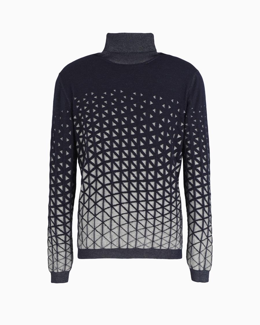 The world of armani MAGLIA DOLCEVITA IN LANA E VISCOSA JACQUARD VANISÉ