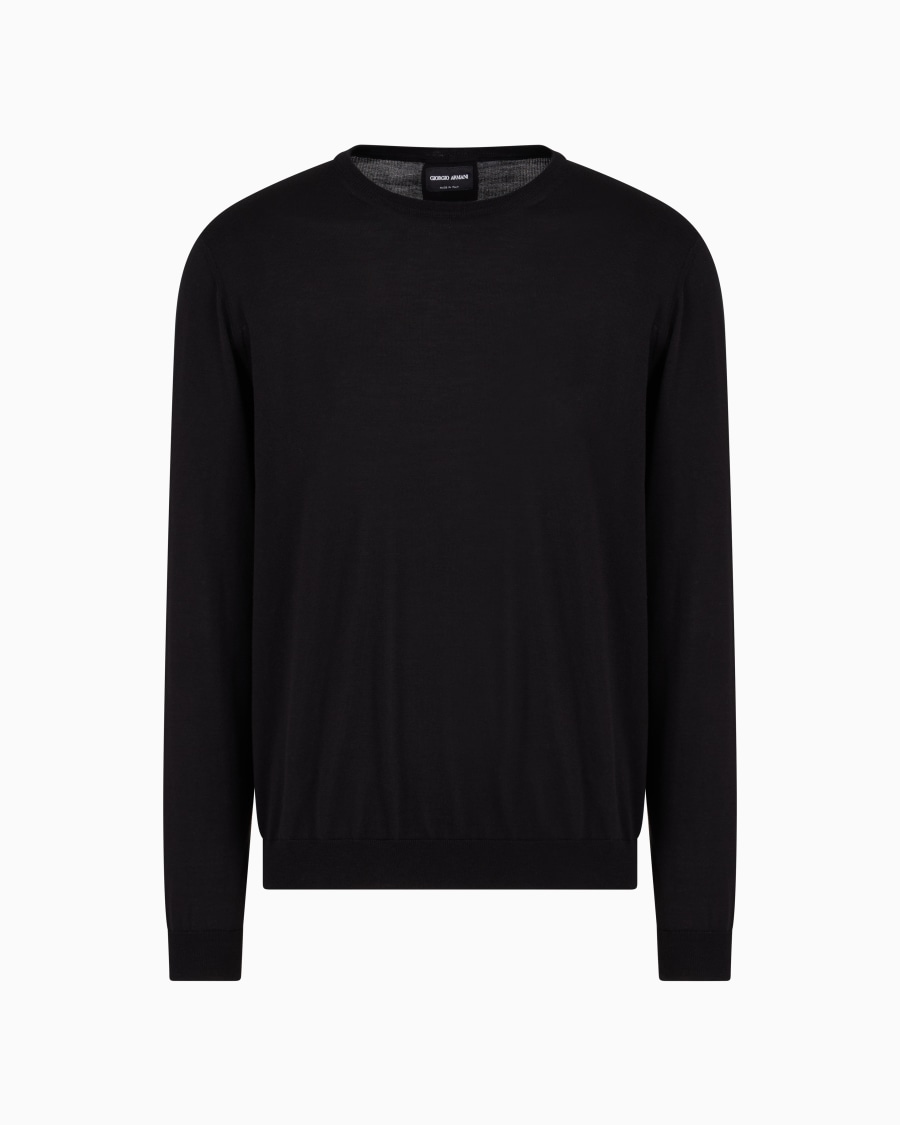 The world of armani MAGLIA GIROCOLLO A MANICA LUNGA IN SETA E COTONE