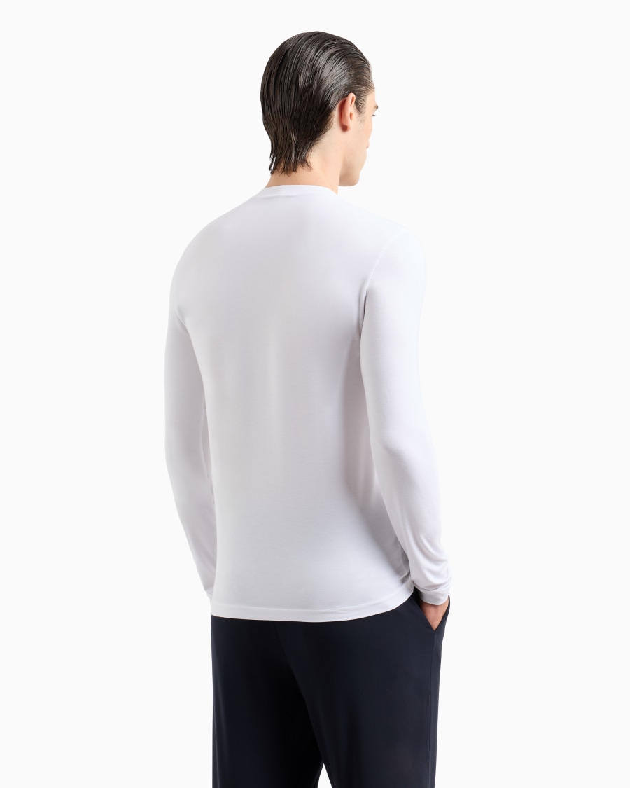 The World Of Armani MAGLIA GIROCOLLO A MANICHE LUNGHE IN JERSEY DI VISCOSA STRETCH