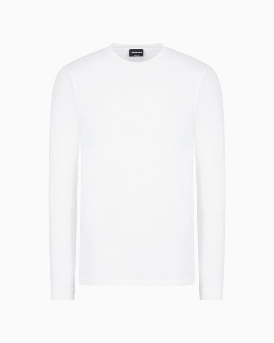 The world of armani MAGLIA GIROCOLLO A MANICHE LUNGHE IN JERSEY DI VISCOSA STRETCH