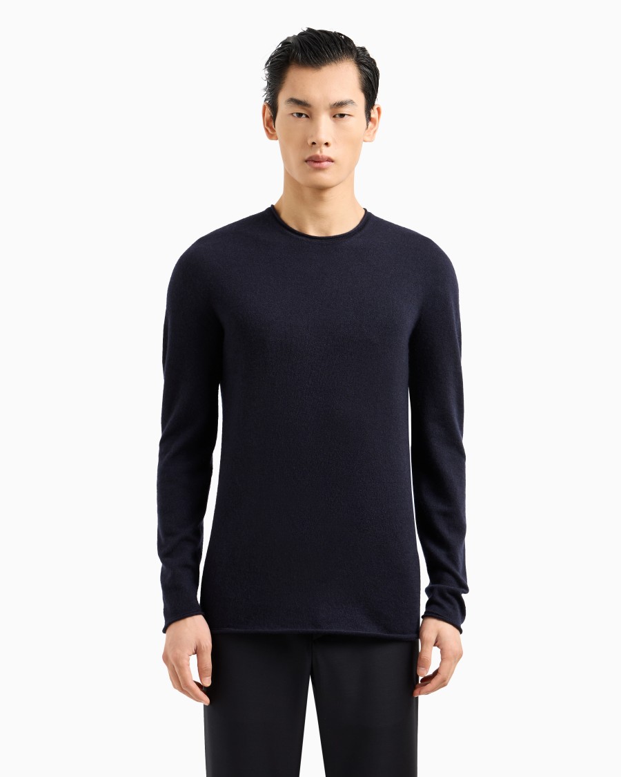 The World Of Armani MAGLIA GIROCOLLO ICON IN INTERLOCK DI CASHMERE