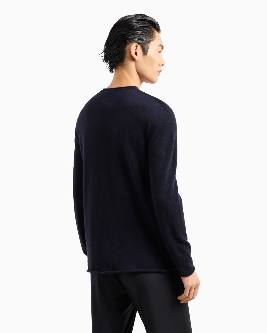 The World Of Armani MAGLIA GIROCOLLO ICON IN INTERLOCK DI CASHMERE
