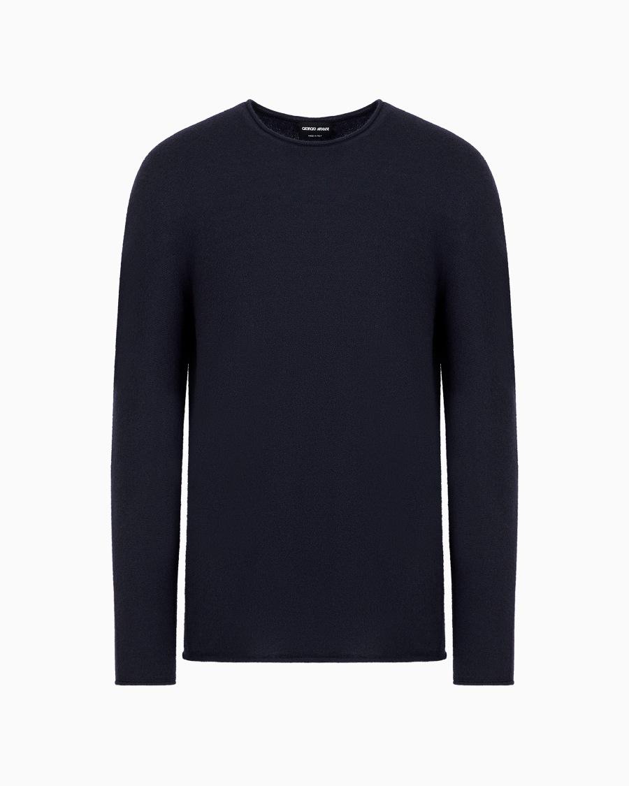 The world of armani MAGLIA GIROCOLLO ICON IN INTERLOCK DI CASHMERE