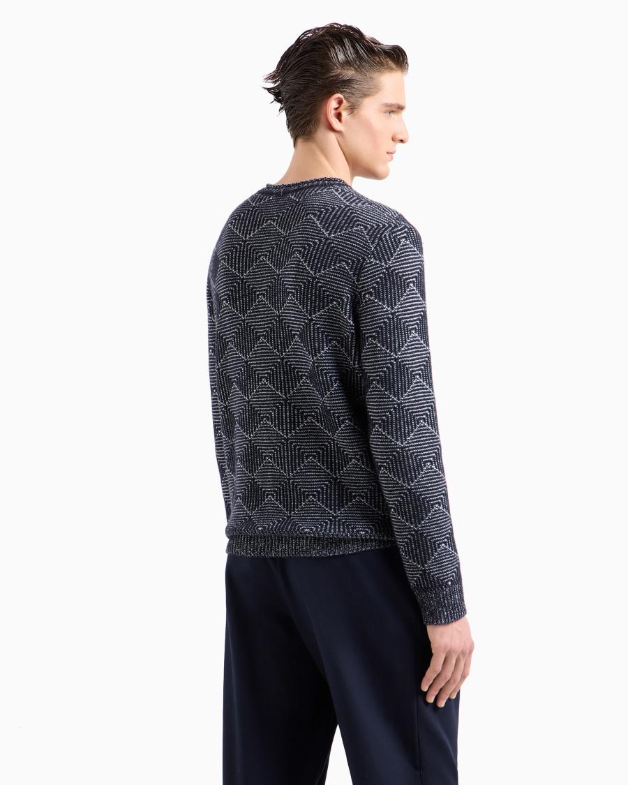 The World Of Armani MAGLIA GIROCOLLO IN CASHMERE JACQUARD