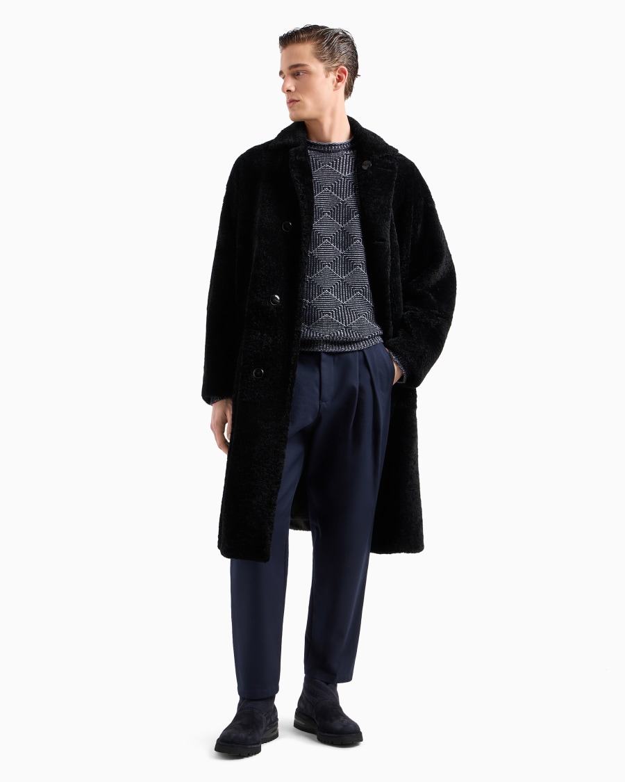 The World Of Armani MAGLIA GIROCOLLO IN CASHMERE JACQUARD