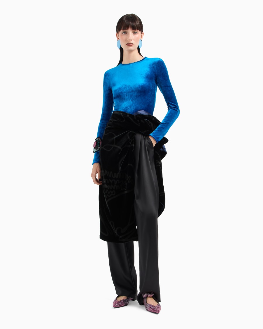 The World Of Armani MAGLIA GIROCOLLO IN CINIGLIA DI MISTO VISCOSA ASV