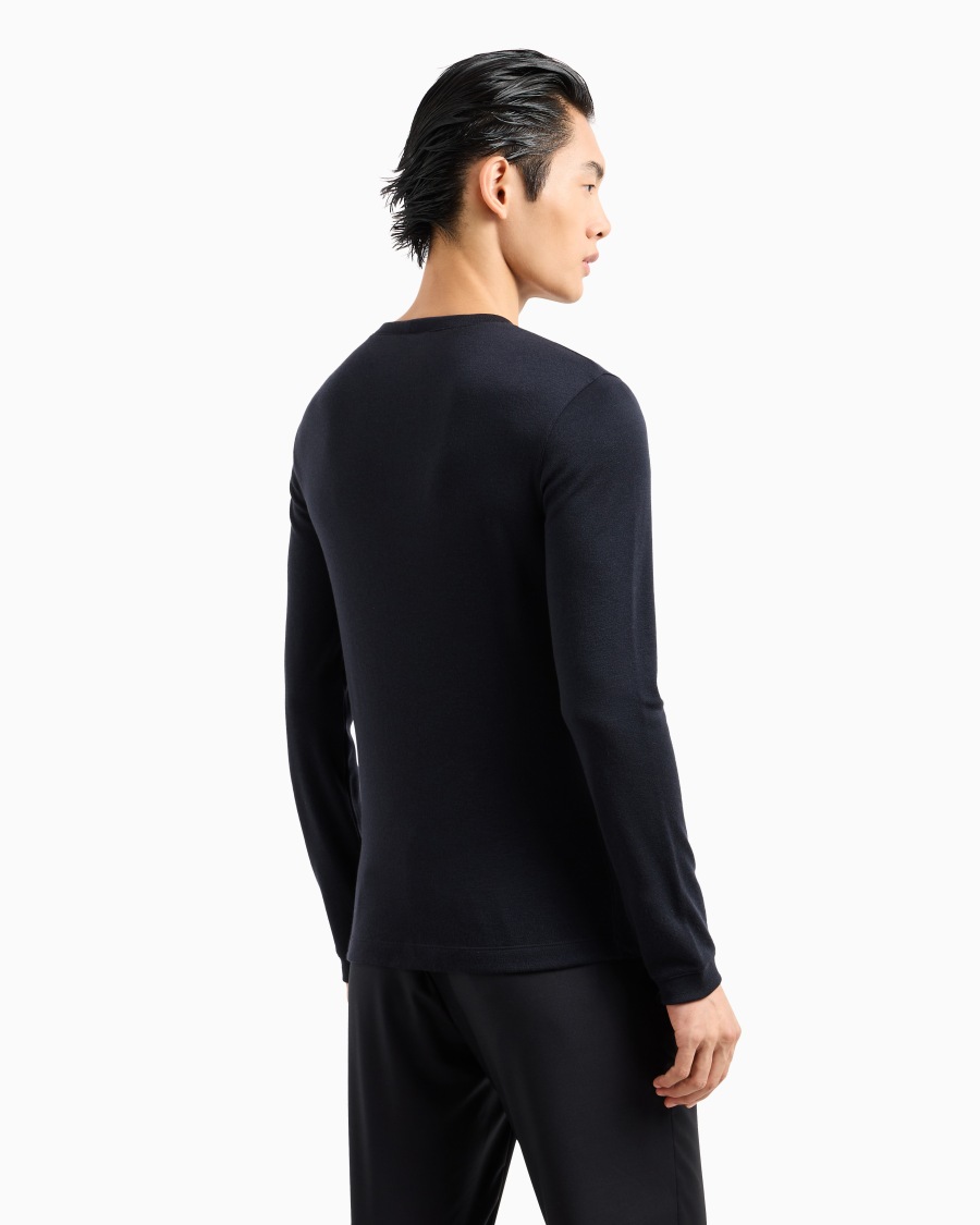 The World Of Armani MAGLIA GIROCOLLO IN INTERLOCK DI PURO CASHMERE