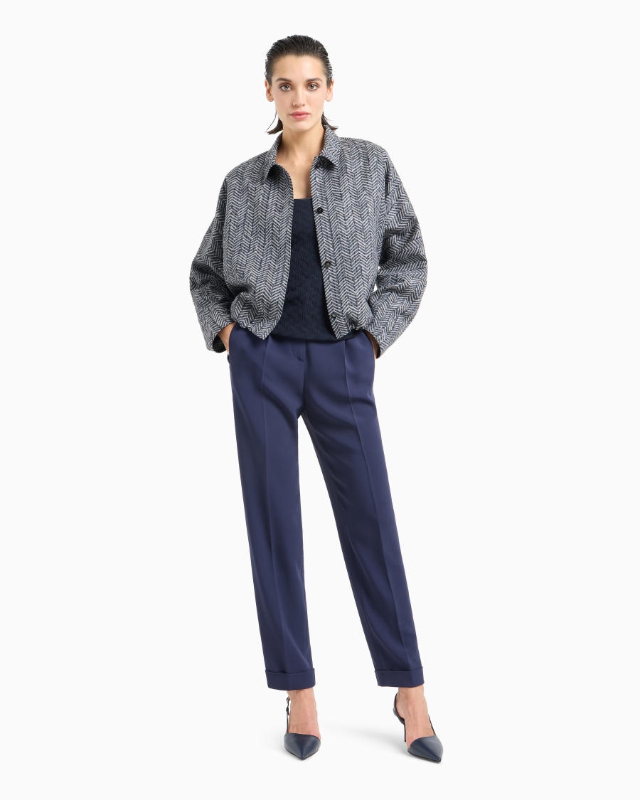 The World Of Armani MAGLIA GIROCOLLO IN JERSEY DI VISCOSA E CASHMERE JACQUARD ASV