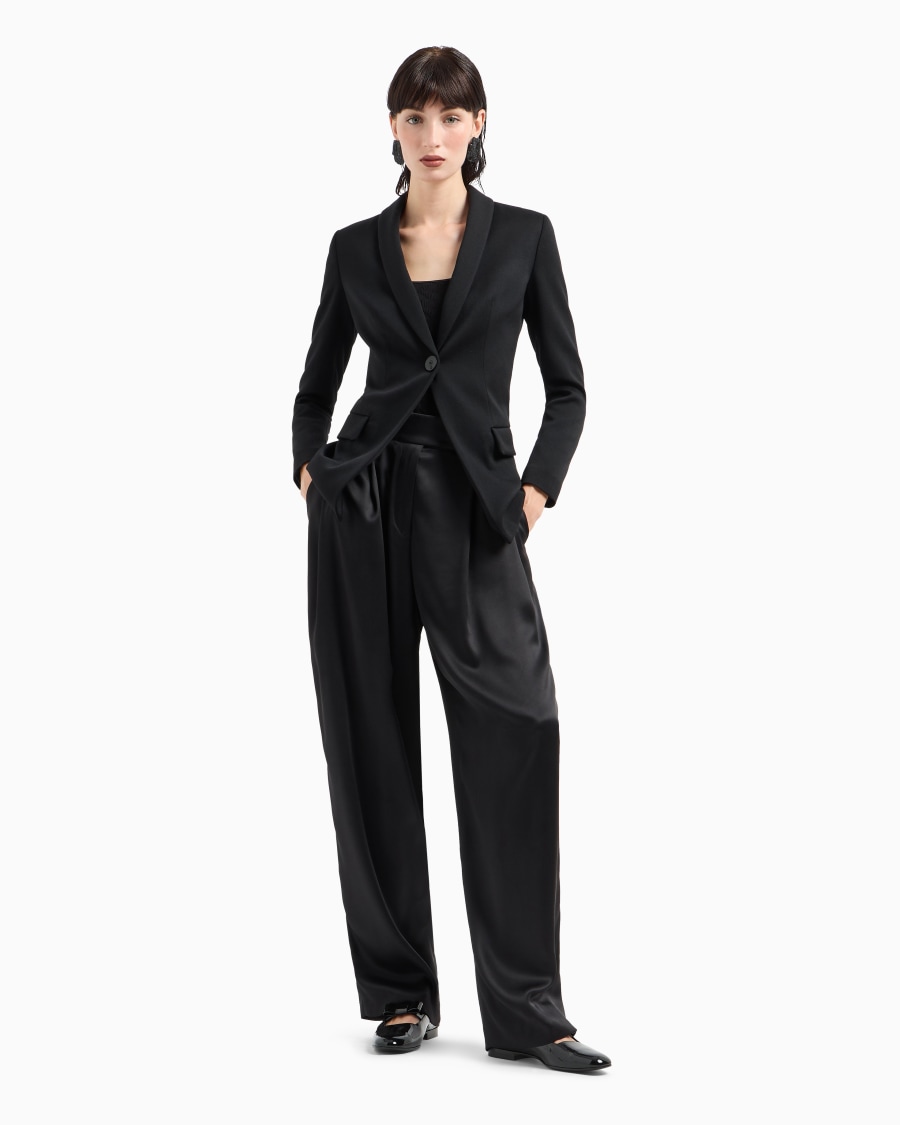 The World Of Armani MAGLIA GIROCOLLO IN JERSEY DI VISCOSA E CASHMERE JACQUARD ASV