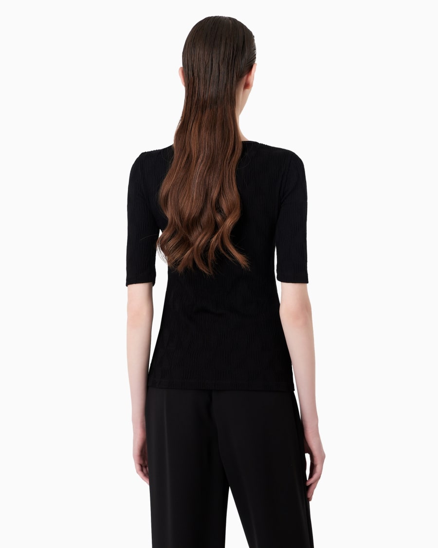 The World Of Armani MAGLIA GIROCOLLO IN JERSEY DI VISCOSA JACQUARD