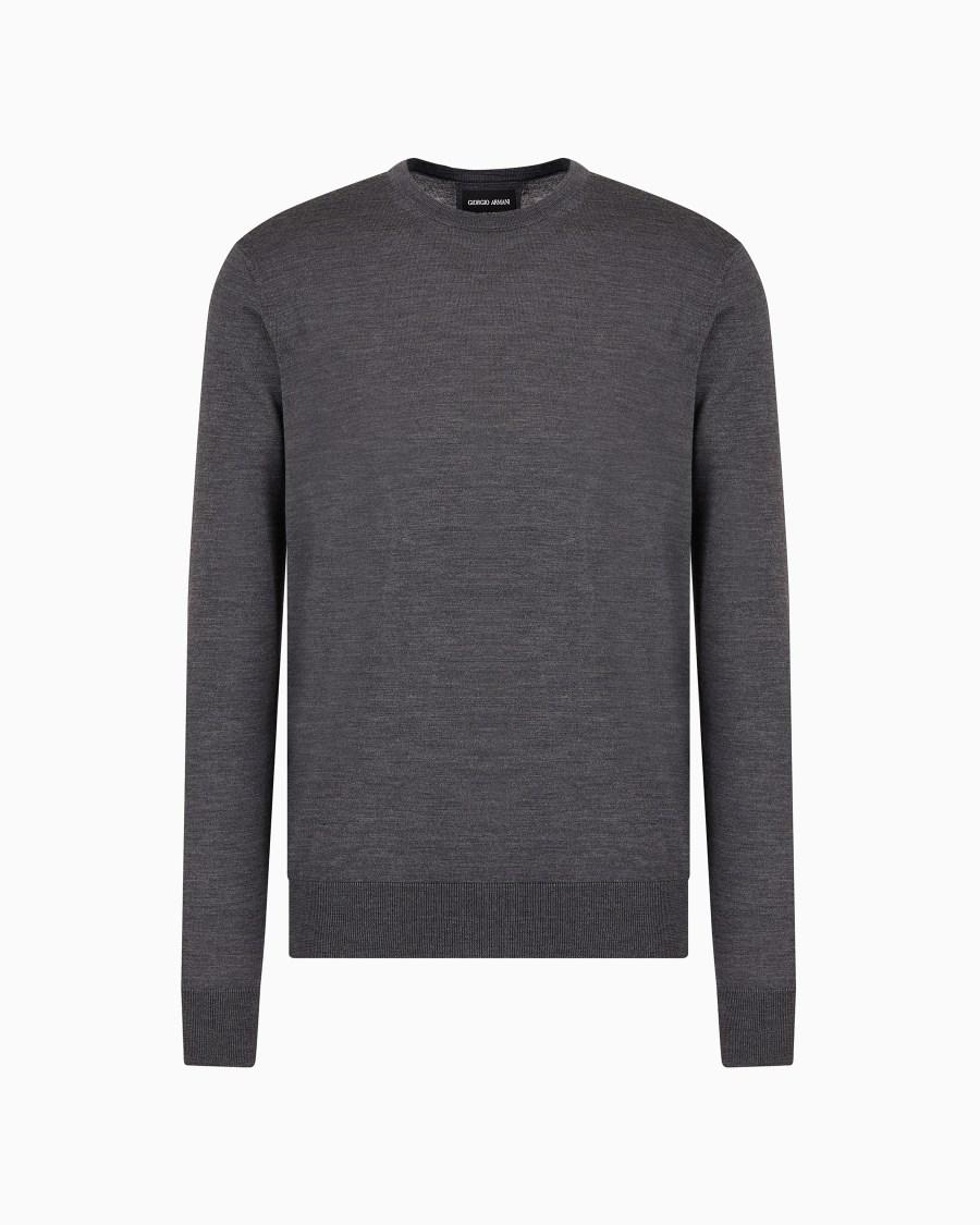 The world of armani MAGLIA GIROCOLLO IN LANA VERGINE