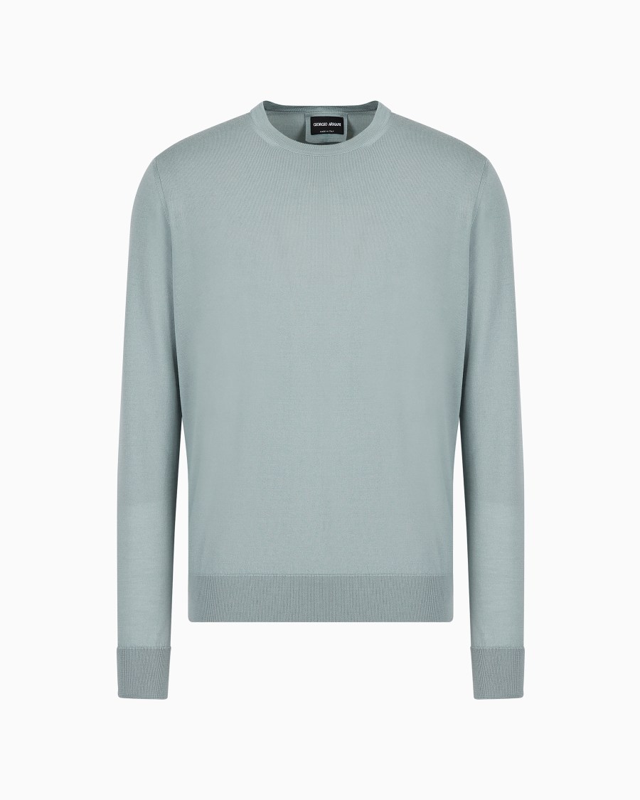 The world of armani MAGLIA GIROCOLLO IN LANA VERGINE