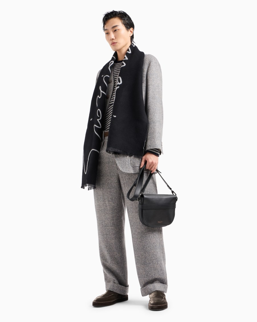 The World Of Armani MAGLIA GIROCOLLO IN LANA VERGINE CASHMERE E SETA BOUCLÉ