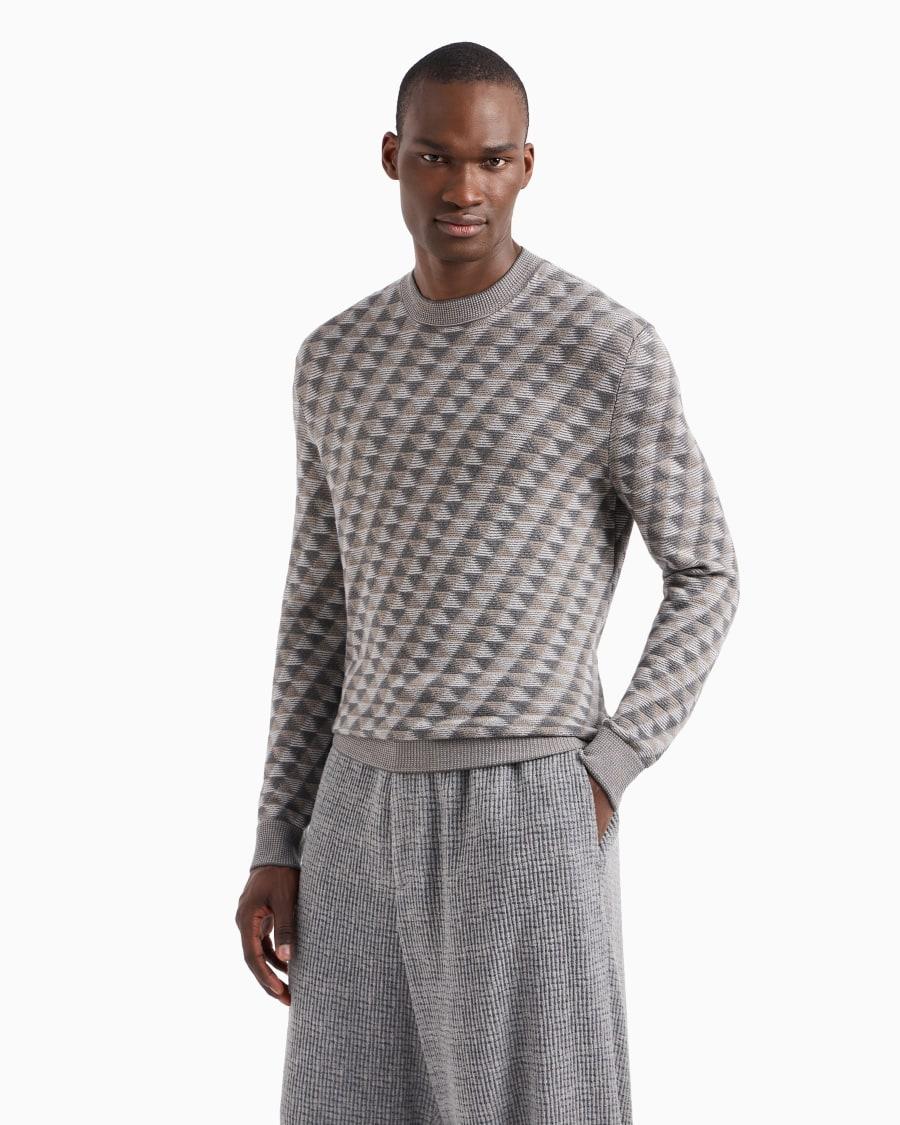 The World Of Armani MAGLIA GIROCOLLO IN LANA VERGINE JACQUARD