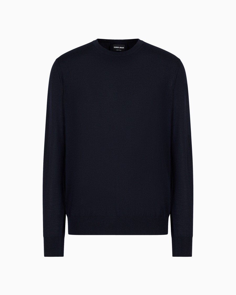 The world of armani MAGLIA GIROCOLLO IN LANA VERGINE