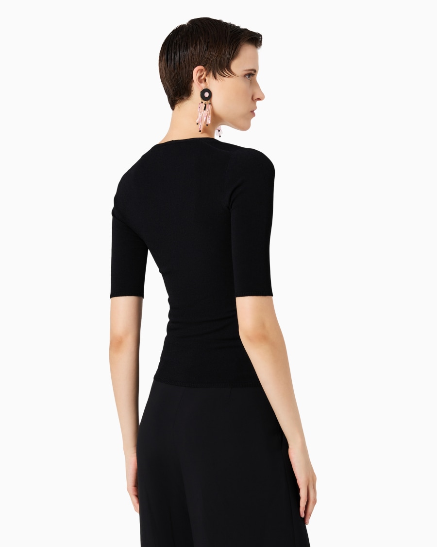 The World Of Armani MAGLIA GIROCOLLO IN MISTO VISCOSA E LANA JACQUARD