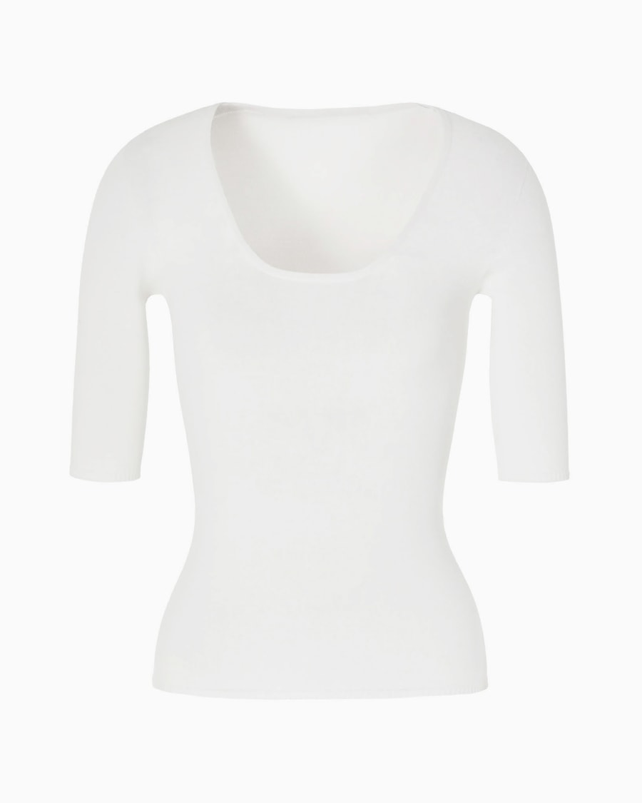 The world of armani MAGLIA GIROCOLLO IN MISTO VISCOSA E LANA JACQUARD