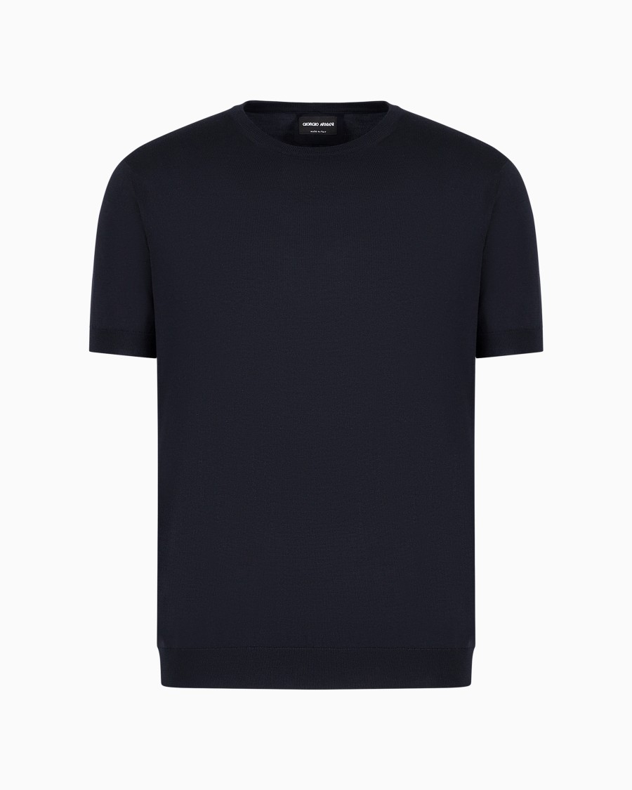 The world of armani MAGLIA GIROCOLLO IN SETA E COTONE