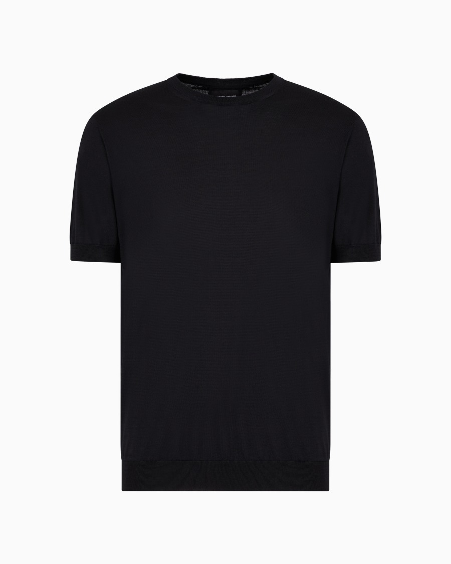 The world of armani MAGLIA GIROCOLLO IN SETA E COTONE