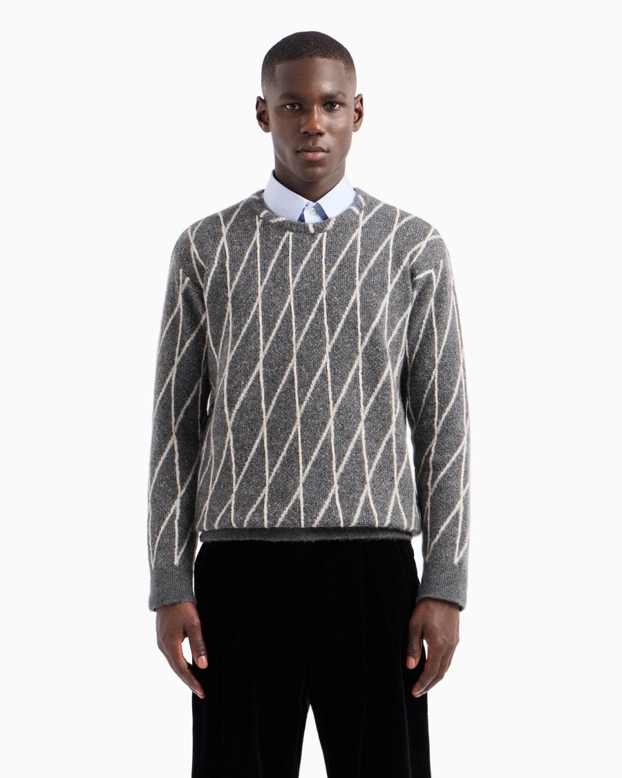 The World Of Armani MAGLIA GIROCOLLO JACQUARD MISTO CASHMERE