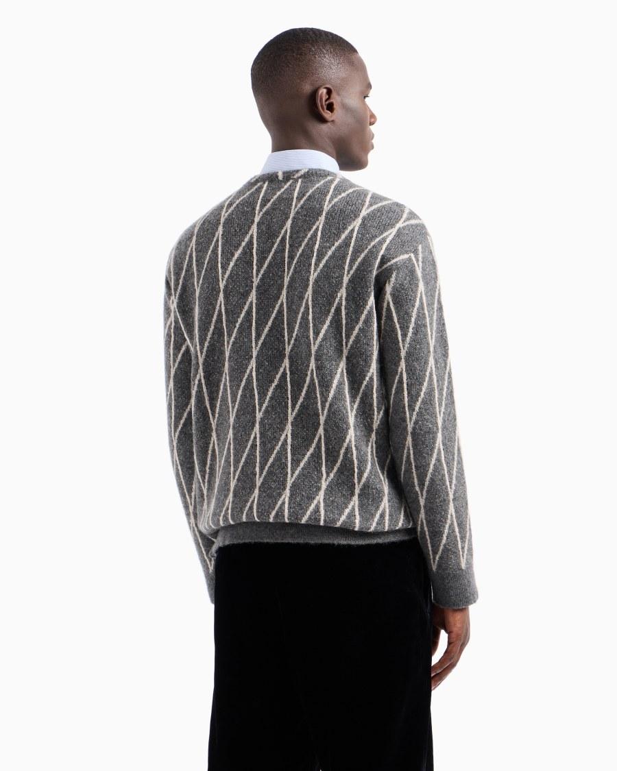 The World Of Armani MAGLIA GIROCOLLO JACQUARD MISTO CASHMERE