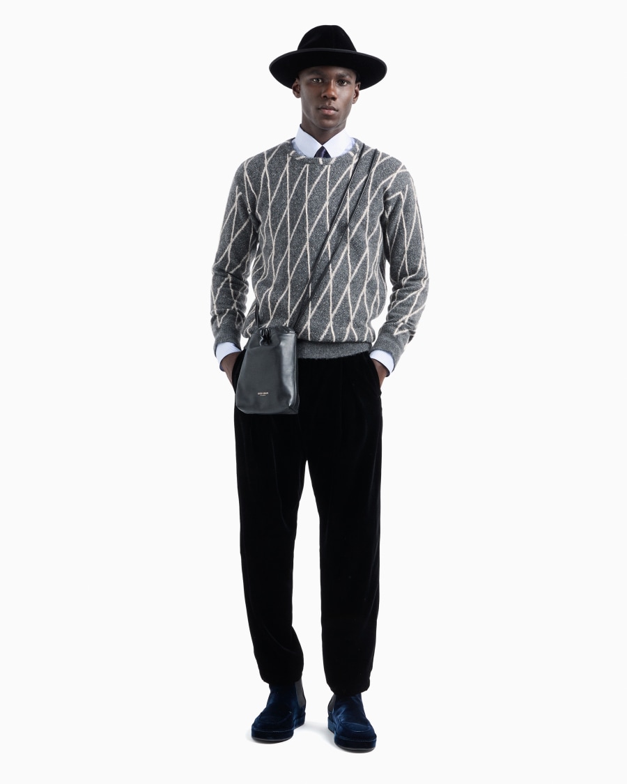 The World Of Armani MAGLIA GIROCOLLO JACQUARD MISTO CASHMERE