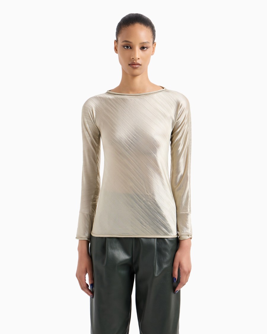 The World Of Armani MAGLIA IN JERSEY DI VISCOSA JACQUARD ASV