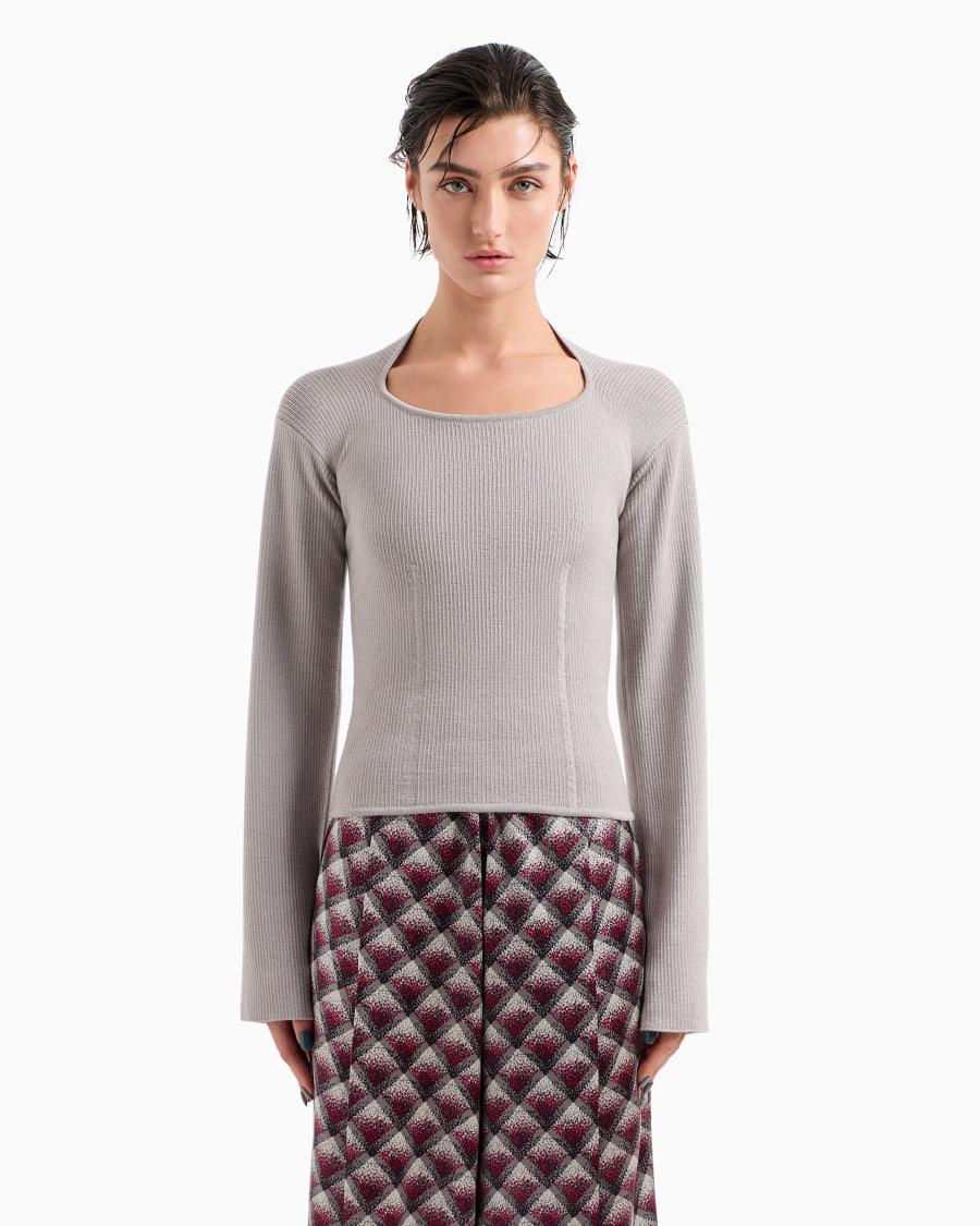 The World Of Armani MAGLIA IN LANA E VISCOSA A COSTE